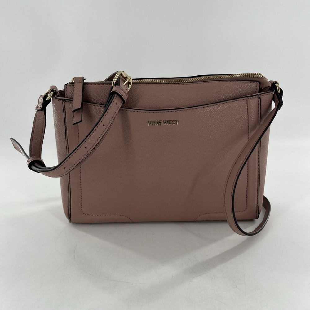 Nine West Shayden Jet Set Crossbody Begonia Dusty Rose‎ Mauve Pastel Pink Bag